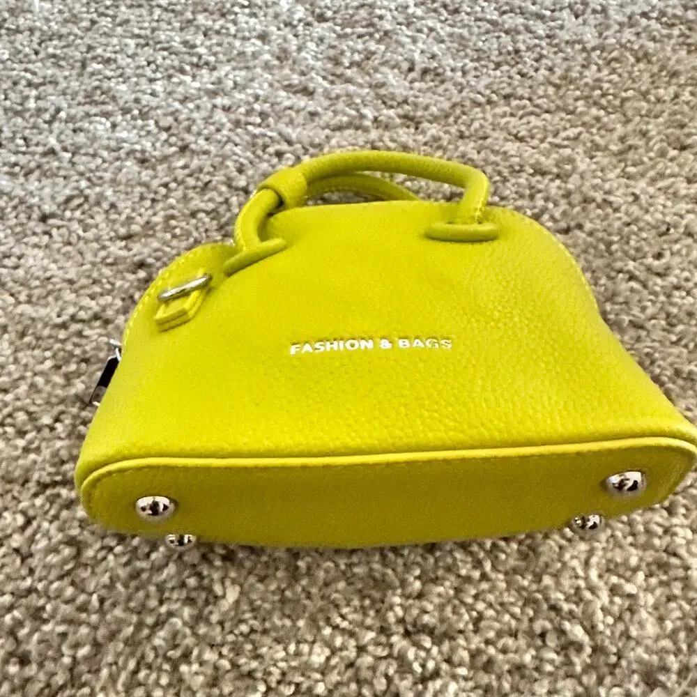 Micro Mini Yellow Green Lime Purse Canvas NEW